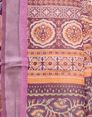 Wine Linen Printed Saree