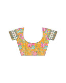 Yellow Chiffon Woven Solid Saree