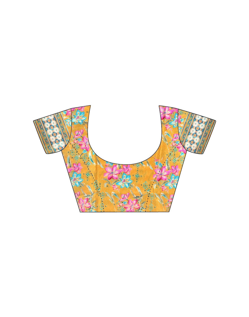 Yellow Chiffon Woven Solid Saree