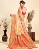 Beige Silk Woven Kanjivaram Saree