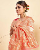 Beige Silk Woven Kanjivaram Saree