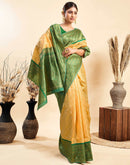Beige Silk Woven Kanjivaram Saree