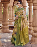 Beige Silk Woven Kanjivaram Saree