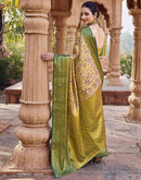 Beige Silk Woven Kanjivaram Saree