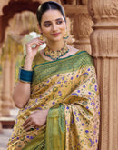 Beige Silk Woven Kanjivaram Saree