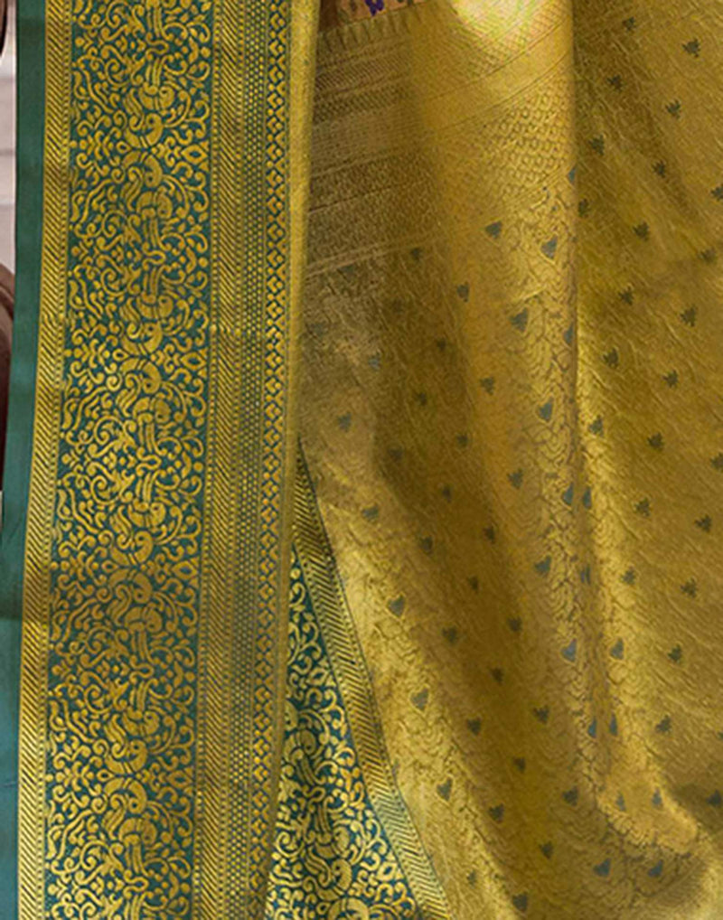 Beige Silk Woven Kanjivaram Saree