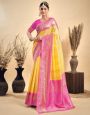 Yellow Silk Woven Banarasi Saree