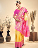 Yellow Silk Woven Banarasi Saree