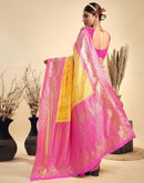 Yellow Silk Woven Banarasi Saree