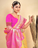 Yellow Silk Woven Banarasi Saree