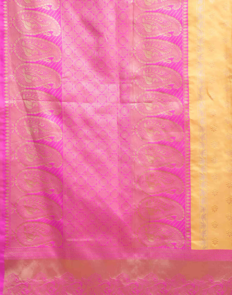 Yellow Silk Woven Banarasi Saree