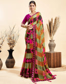 Black Chiffon Printed Saree