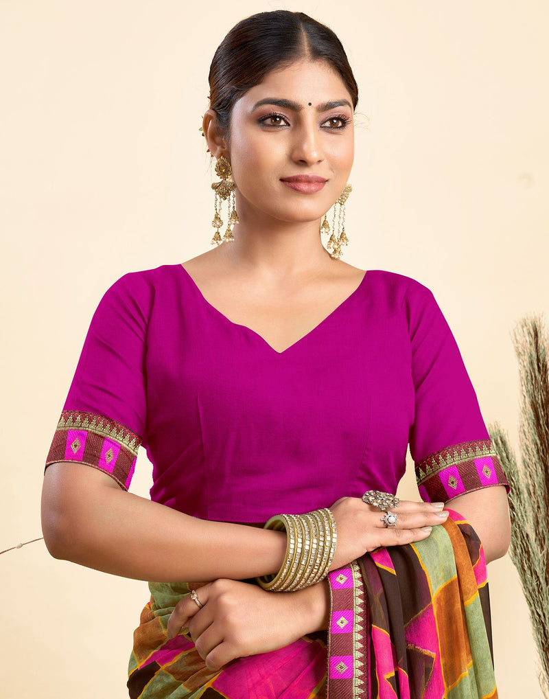 Black Chiffon Printed Saree