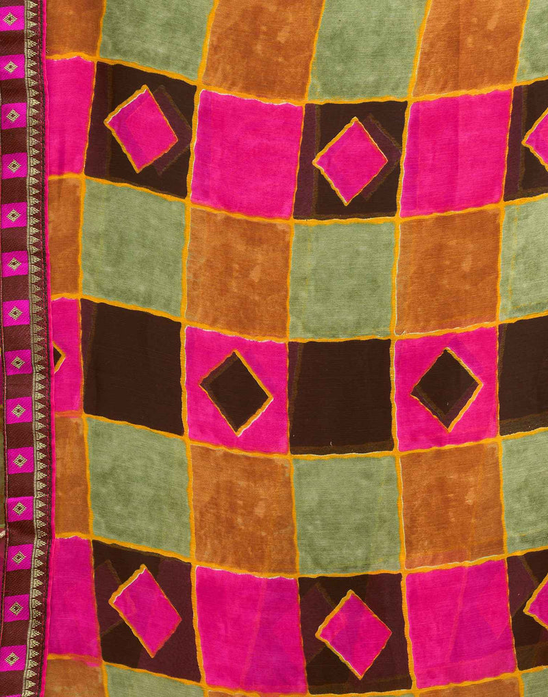 Black Chiffon Printed Saree