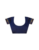 Navy Blue Chiffon Floral Printed Saree