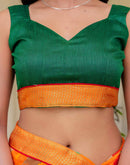 Orange Georgette Printed Saree
