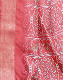 Dark Blue Tussar Silk Printed Patola Saree