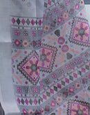 Grey Linen Printed Saree