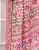 Pink Linen Printed Saree