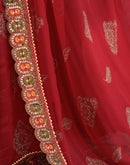 Red Georgette Printed Bandhani Saree