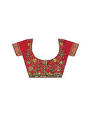 Red Georgette Printed Bandhani Saree