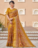 Yellow Silk Printed Patola Saree