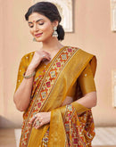 Yellow Silk Printed Patola Saree