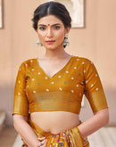 Yellow Silk Printed Patola Saree