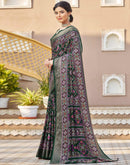 Dark Green Silk Printed Patola Saree