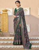 Dark Green Silk Printed Patola Saree