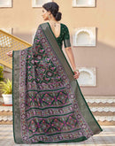 Dark Green Silk Printed Patola Saree