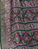 Dark Green Silk Printed Patola Saree