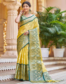 Yellow Silk Woven Banarasi Saree