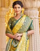 Yellow Silk Woven Banarasi Saree