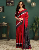 Black Cotton Printed Saree
