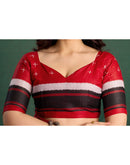 Black Cotton Printed Saree