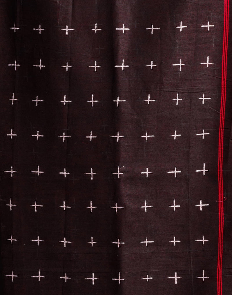 Black Cotton Printed Saree