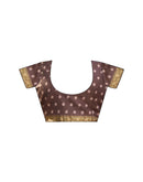 Brown Cotton Printed Saree