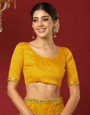 Yellow Georgette Printed Bandhani Saree