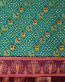 Teal Green Georgette Printed Bandhani Saree