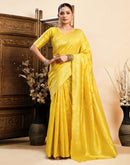 Yellow Silk Woven Banarasi Saree