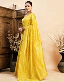 Yellow Silk Woven Banarasi Saree
