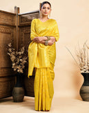 Yellow Silk Woven Banarasi Saree