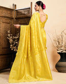 Yellow Silk Woven Banarasi Saree