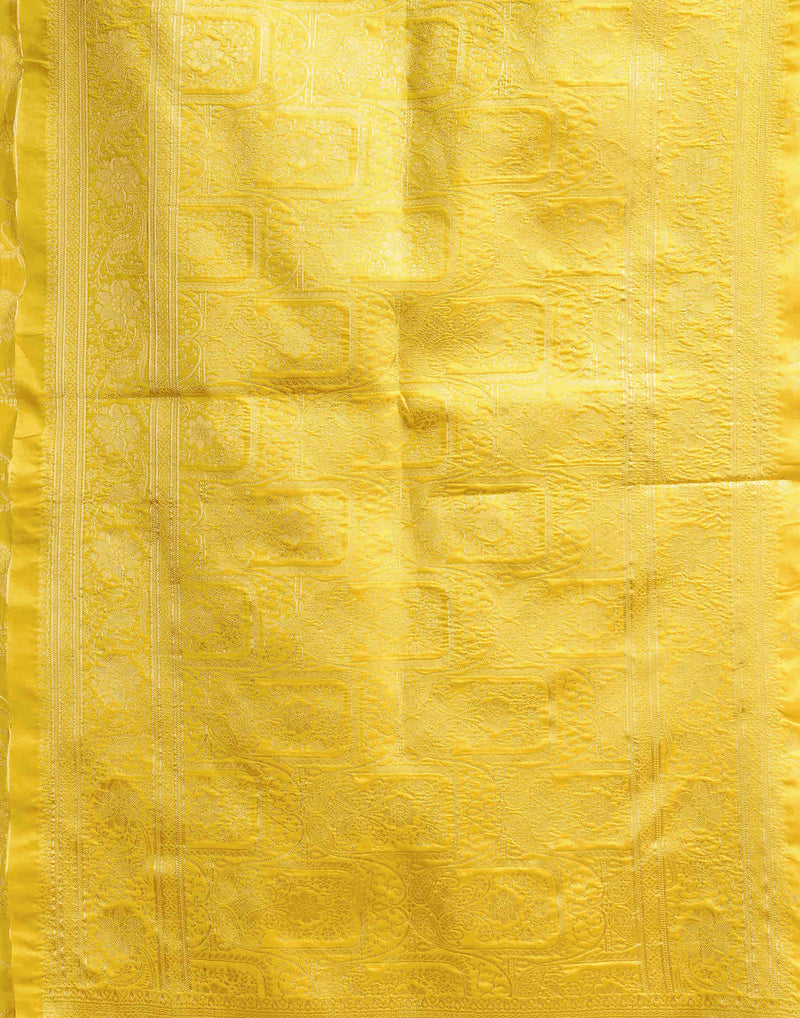Yellow Silk Woven Banarasi Saree