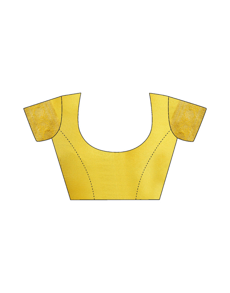 Yellow Silk Woven Banarasi Saree