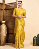 Yellow Silk Woven Banarasi Saree