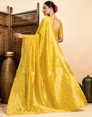 Yellow Silk Woven Banarasi Saree