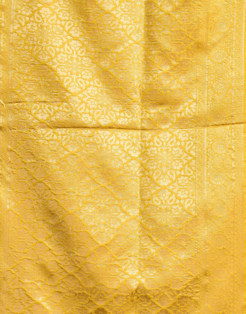 Yellow Silk Woven Banarasi Saree