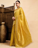 Yellow Silk Woven Saree